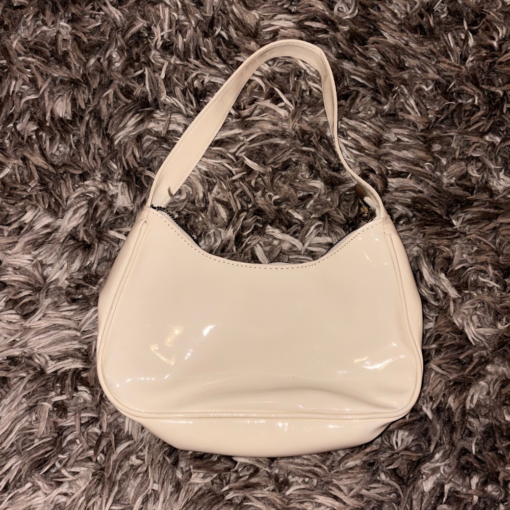 SHEIN Glossy White Shoulder Bag
